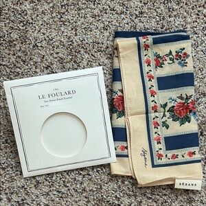 Sezane Floral Stripe Foulard Scarf New